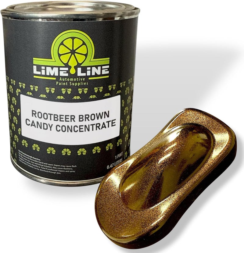 LiME LiNE Rootbeer Brown Candy Concentrate, Automotive Solvent Based Transparent Paint over Pearls, Metal Flake and Metallics (1 Pint) - Image 1